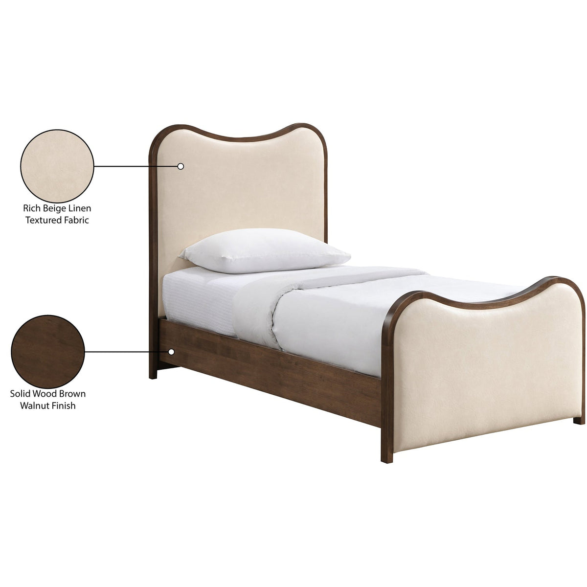 Arvada Cream Vegan Leather Upholstered Bed