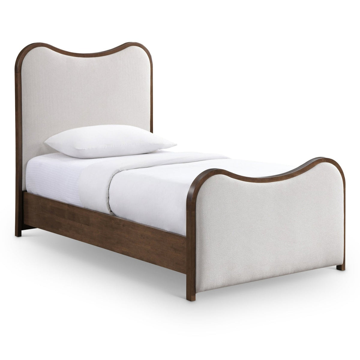 Arvada Beige Linen Textured Fabric Upholstered Bed in Beige Linen Textured Fabric, primary product view