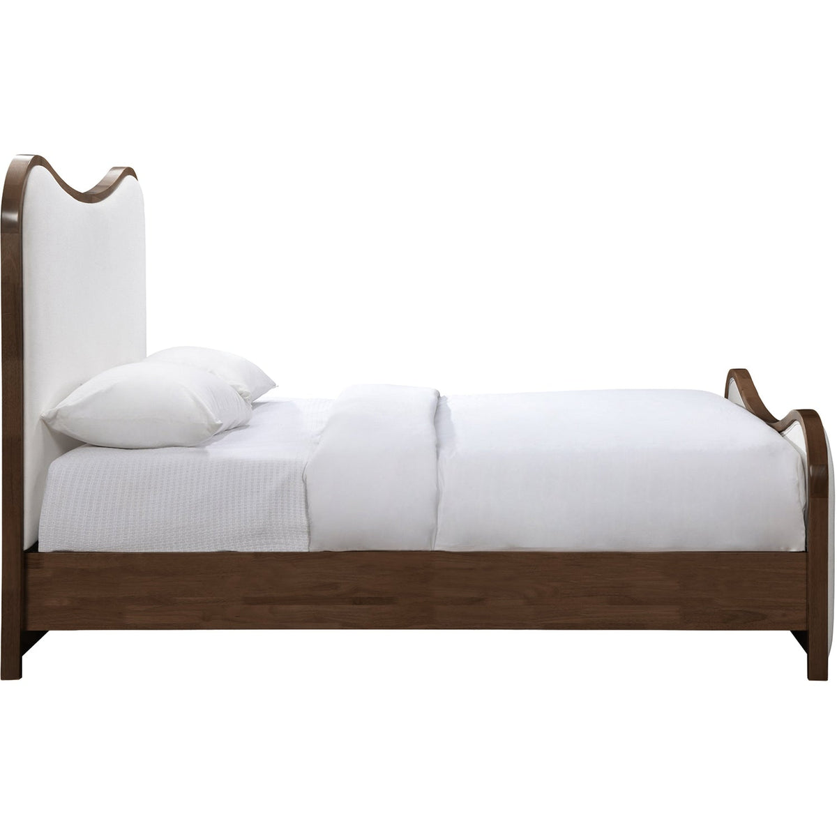 Arvada Cream Linen Textured Fabric Upholstered Bed