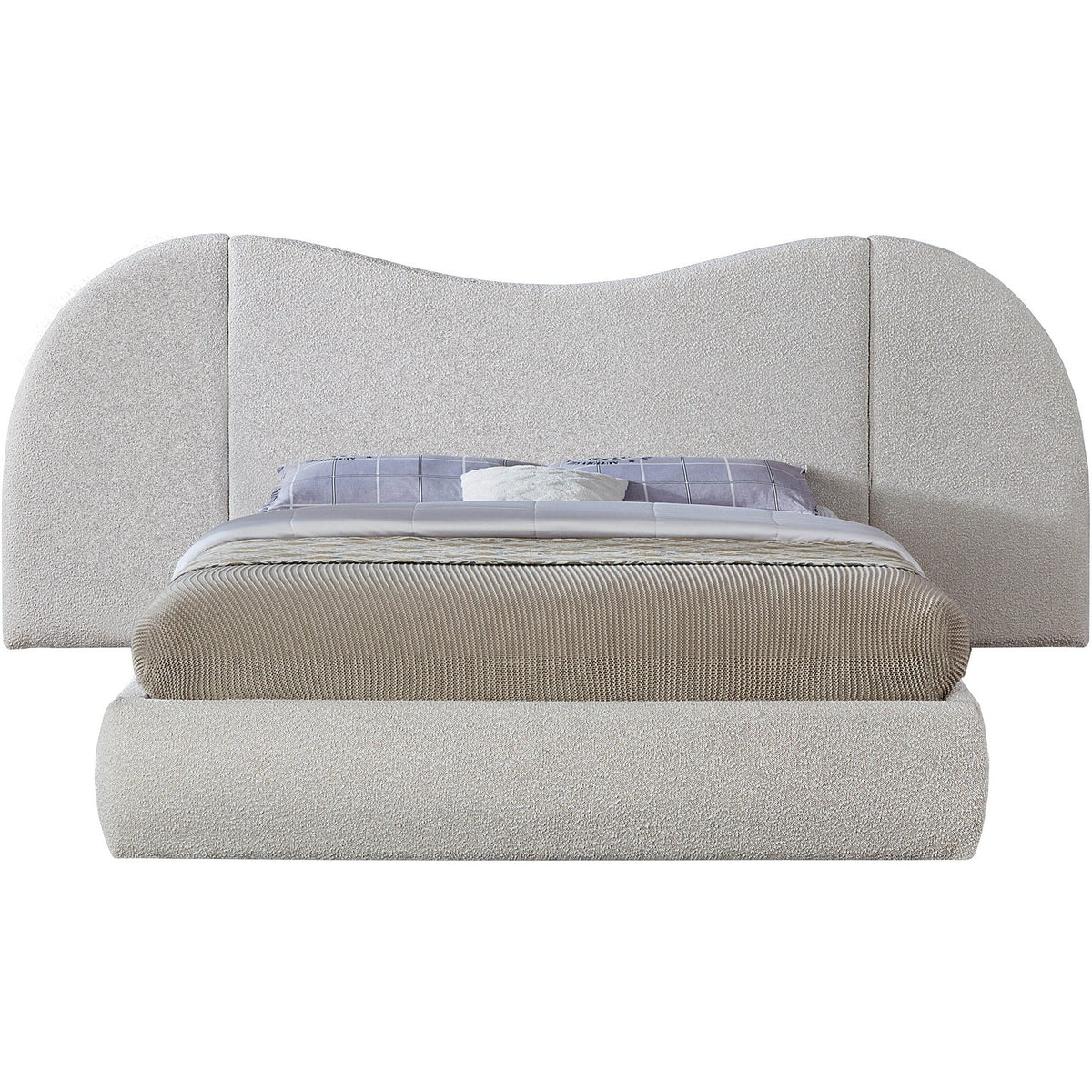 Everest Cream Boucle Fabric Upholstered Bed
