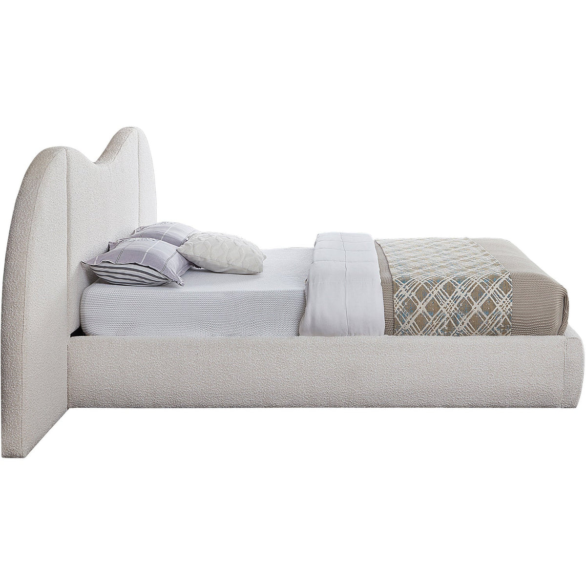 Everest Cream Boucle Fabric Upholstered Bed