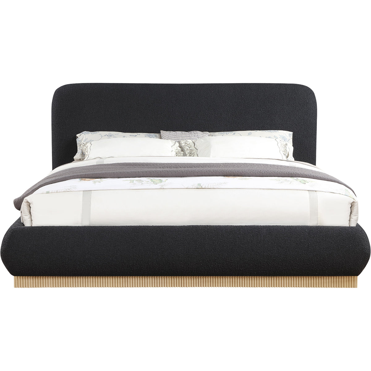 Rigby Black Boucle Fabric Upholstered Bed