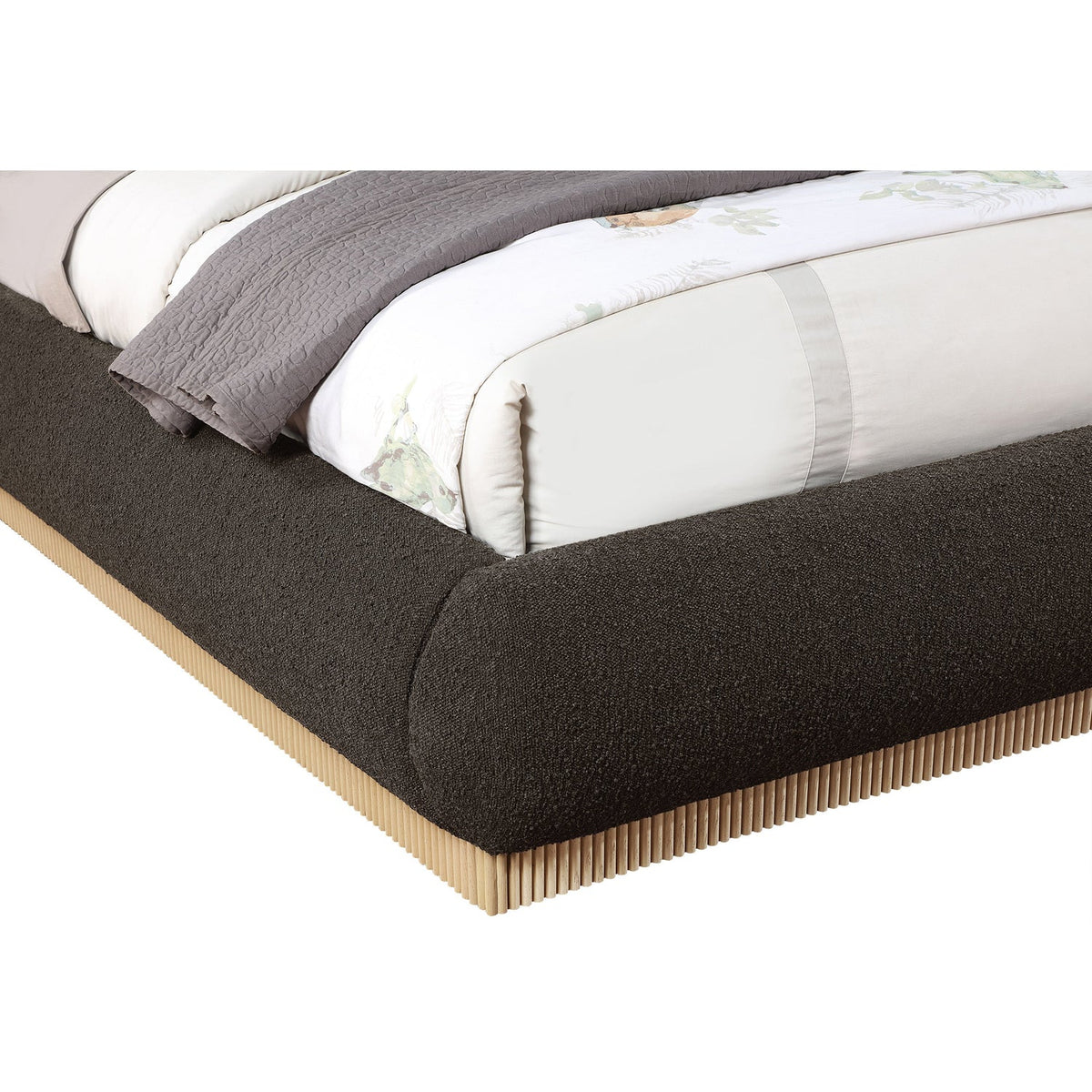 Rigby Brown Boucle Fabric Upholstered Bed