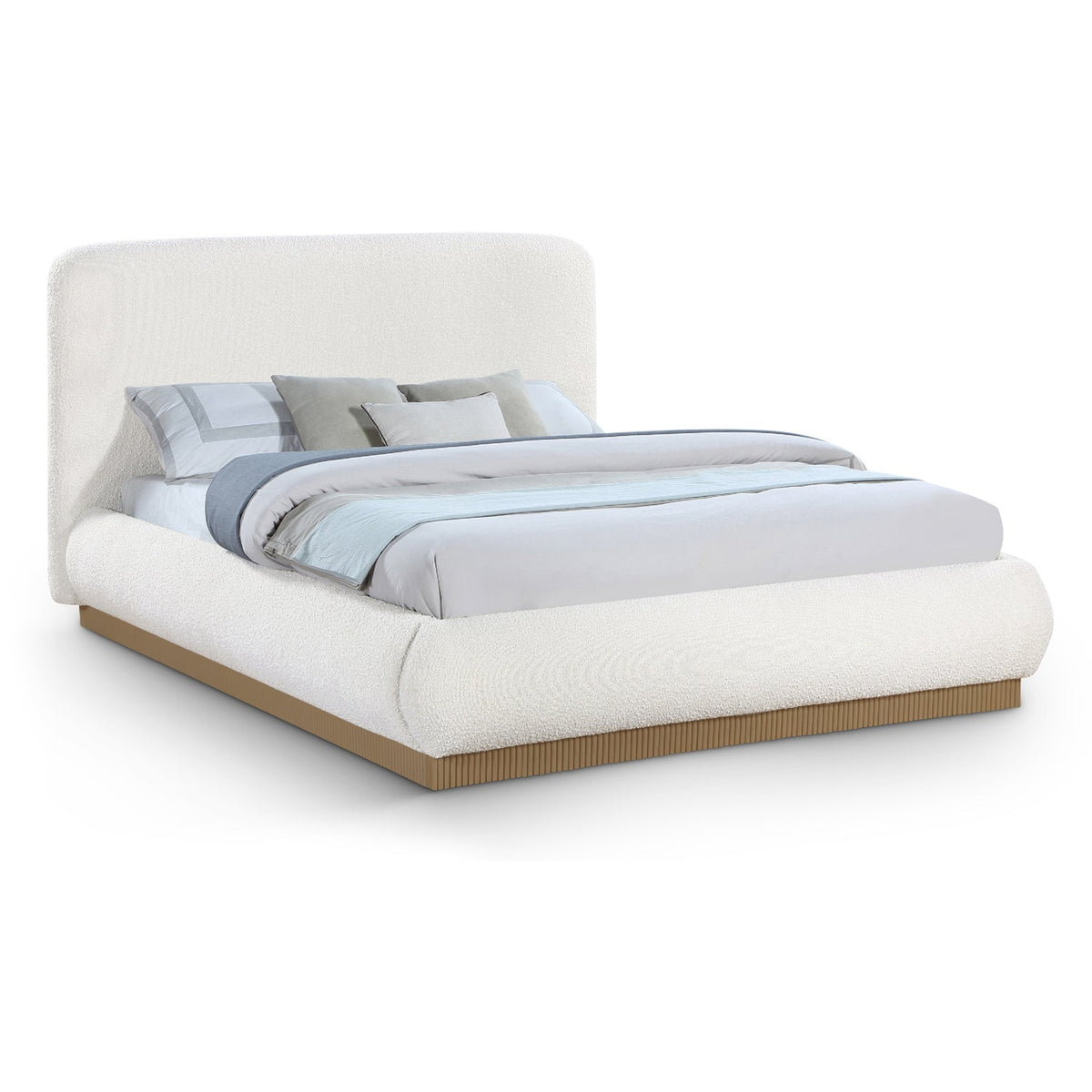 Rigby Cream Boucle Fabric Upholstered Bed