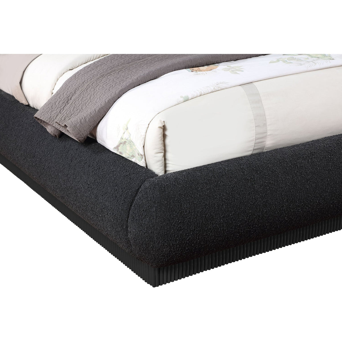 Rigby Black Boucle Fabric Upholstered Bed