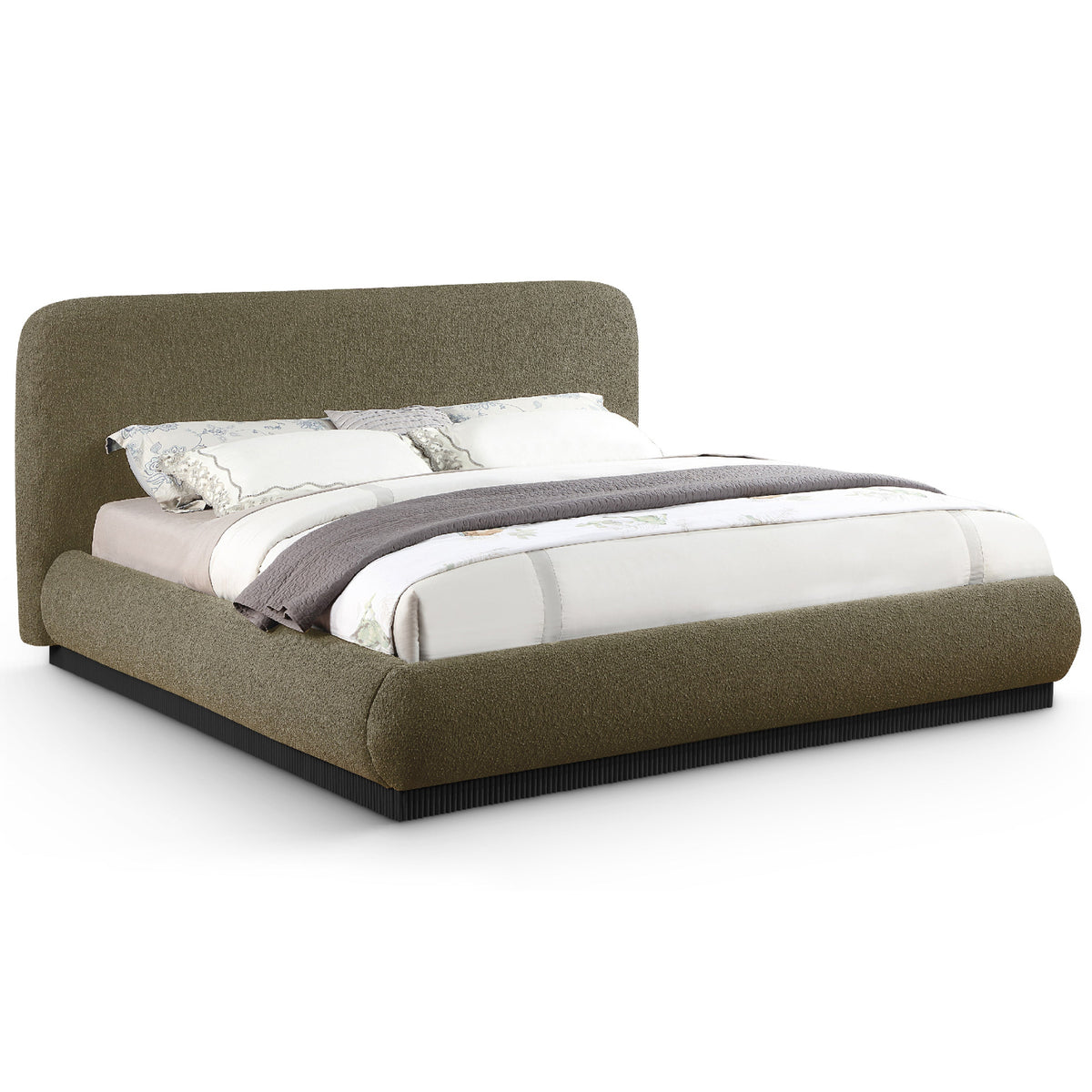Rigby Olive Boucle Fabric Upholstered Bed in olive boucle, primary product view