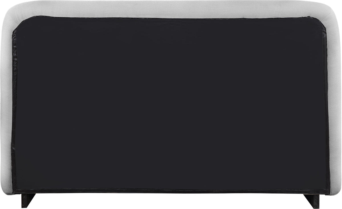 Rigby Grey Linen Textured Fabric Upholstered Bed