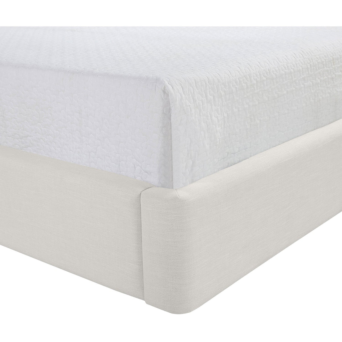 Kendall Cream Linen Textured Fabric Upholstered Bed