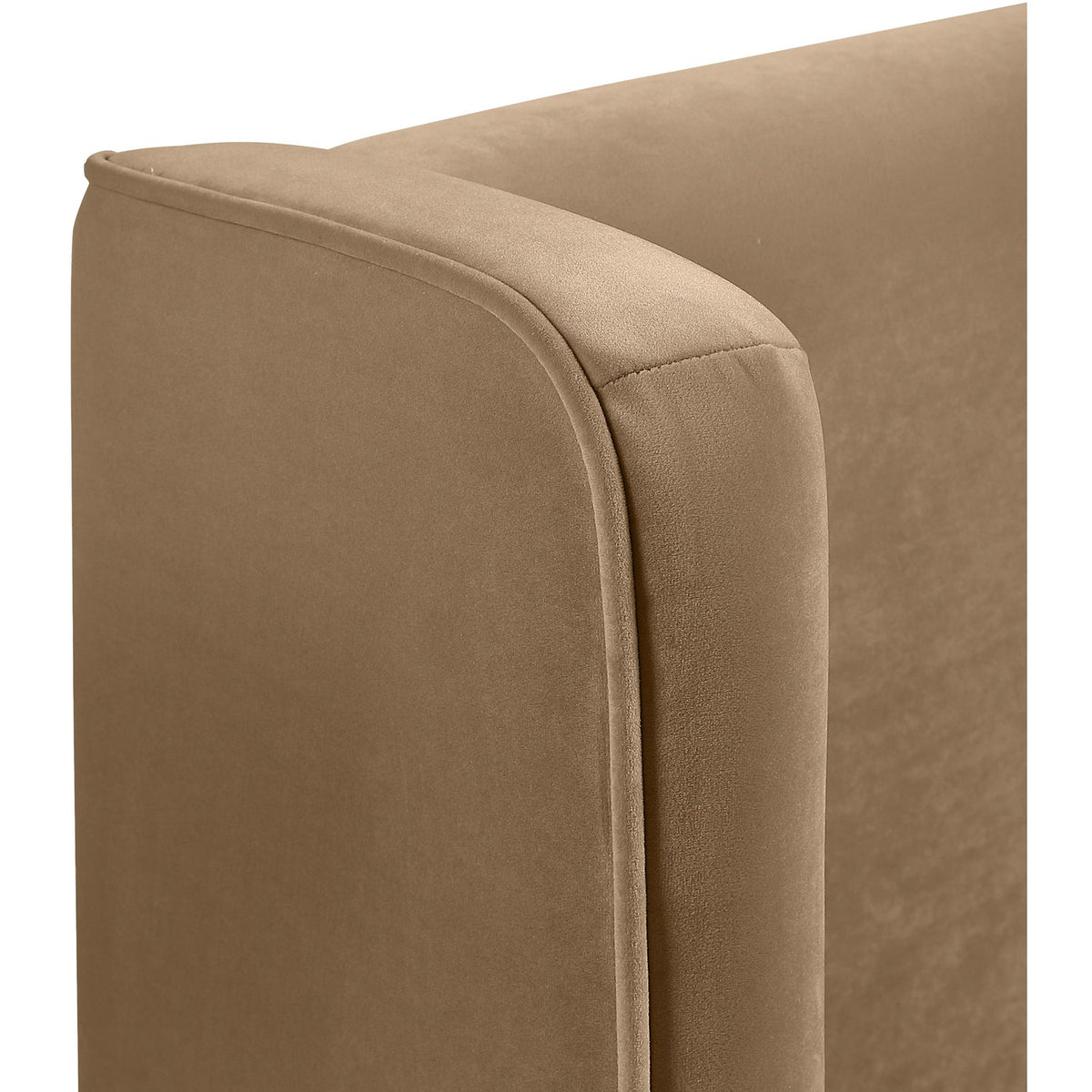 Kendall Beige Velvet Upholstered Bed