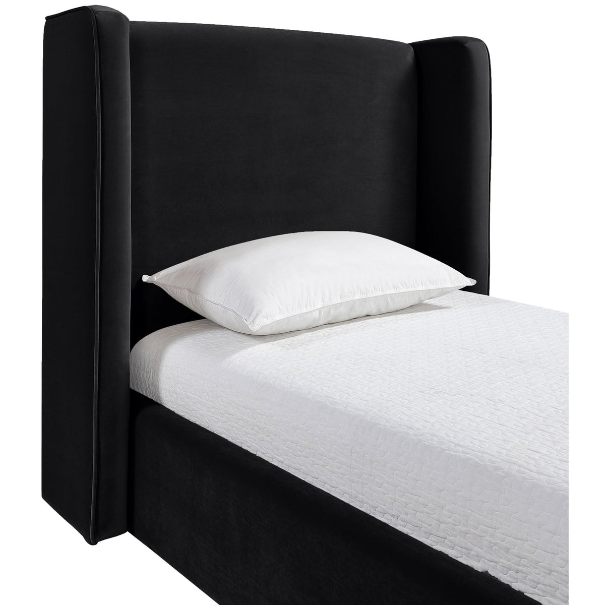 Kendall Black Velvet Upholstered Bed