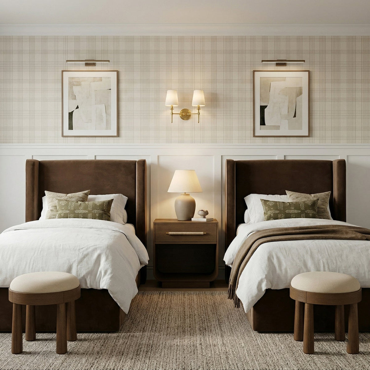 Kendall Brown Velvet Upholstered Bed