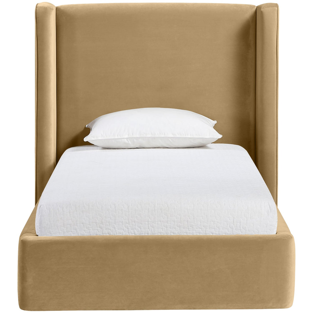 Kendall Camel Velvet Upholstered Bed