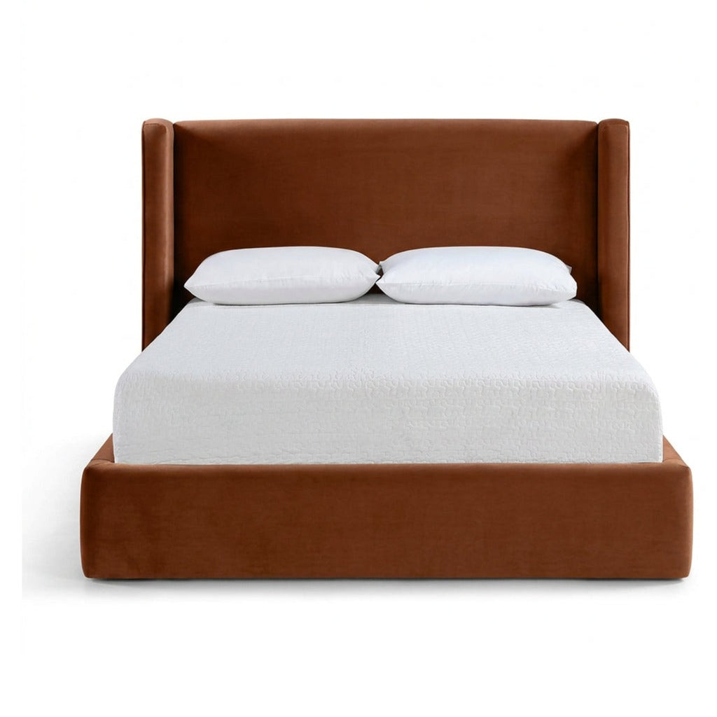 Kendall Cognac Velvet Upholstered Bed