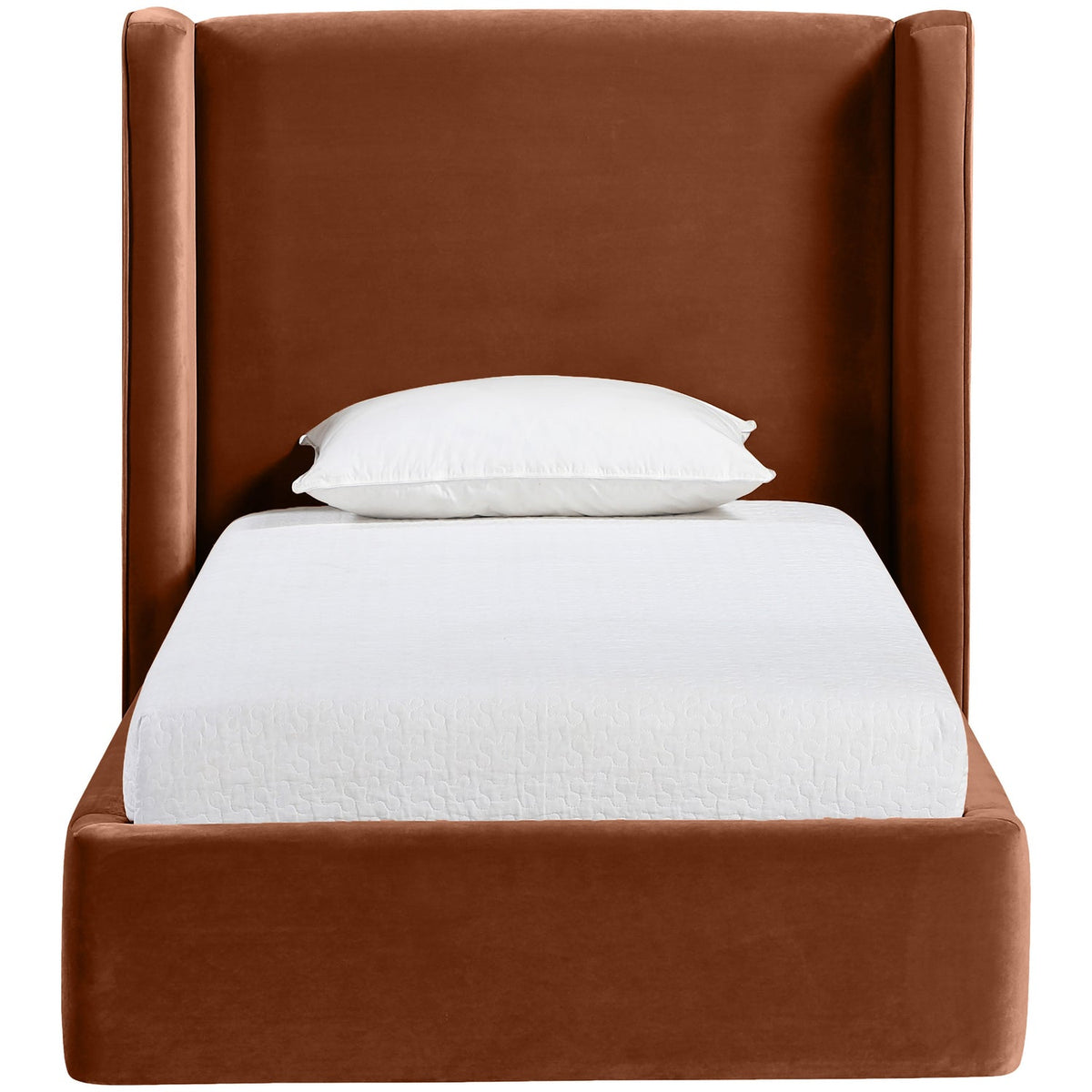 Kendall Cognac Velvet Upholstered Bed