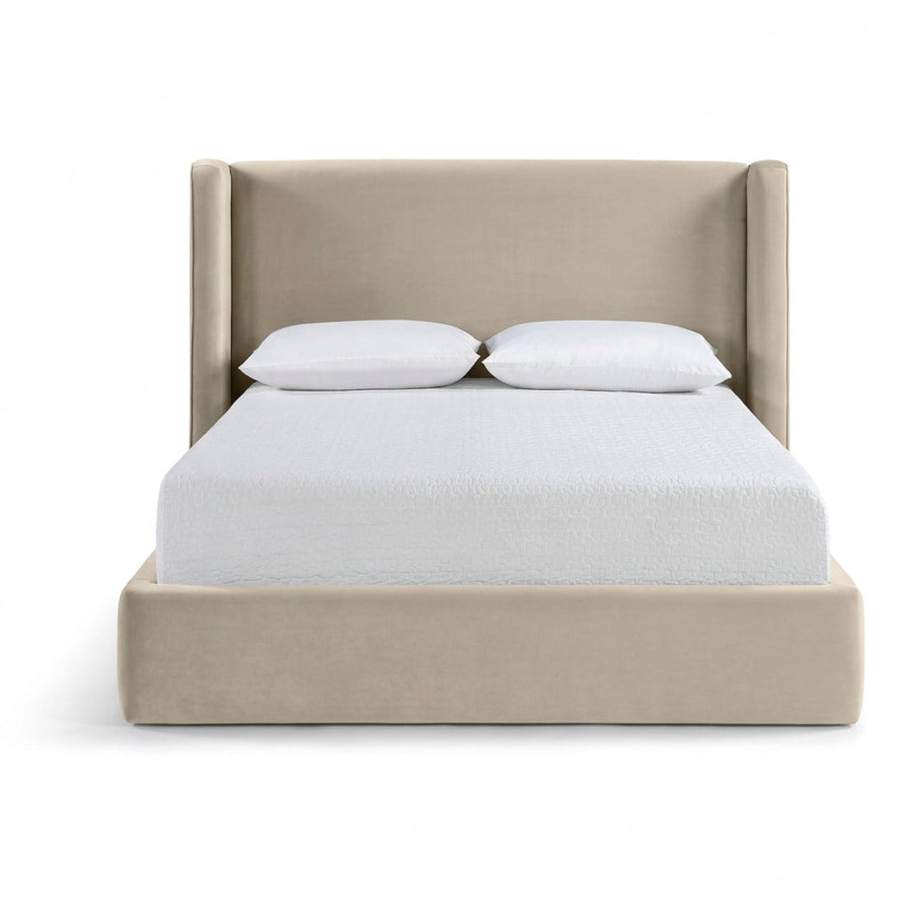 Kendall Cream Velvet Upholstered Bed