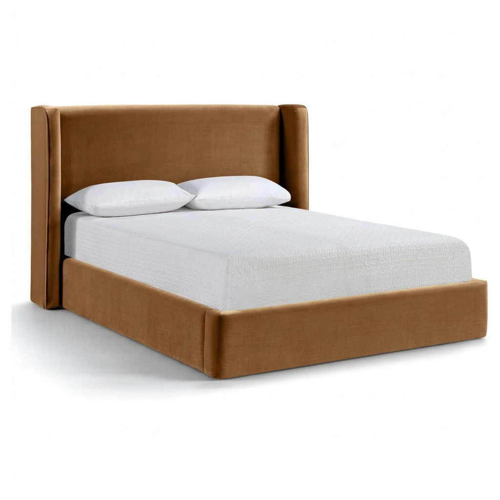 Kendall Saddle Velvet Upholstered Bed