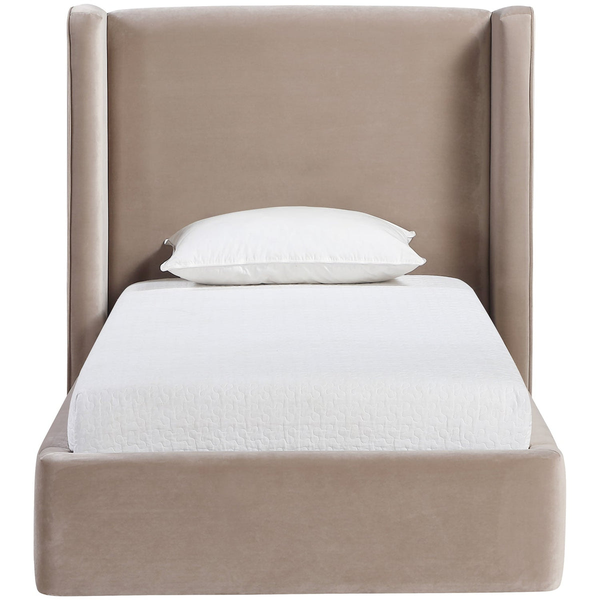 Kendall Taupe Velvet Upholstered Bed