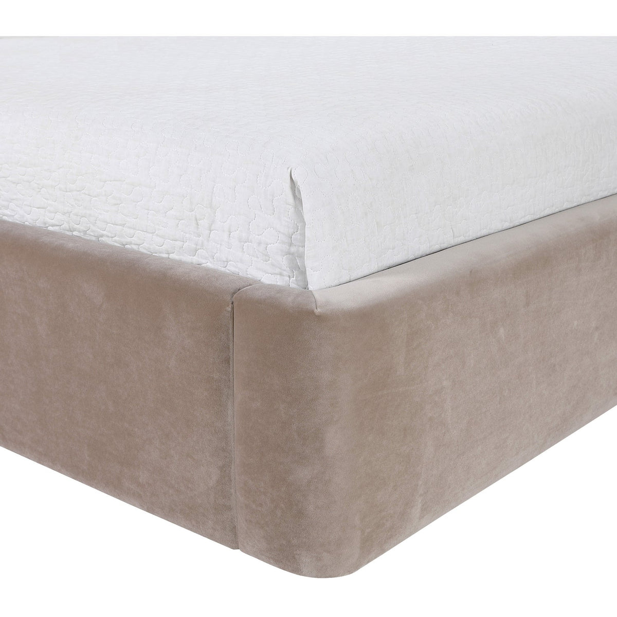 Kendall Taupe Velvet Upholstered Bed