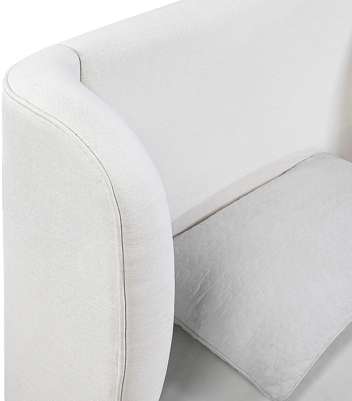 Aurin Cream Linen Textured Fabric Upholstered Bed
