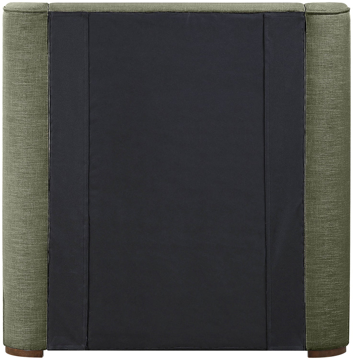Aurin Olive Green Linen Textured Fabric Upholstered Bed