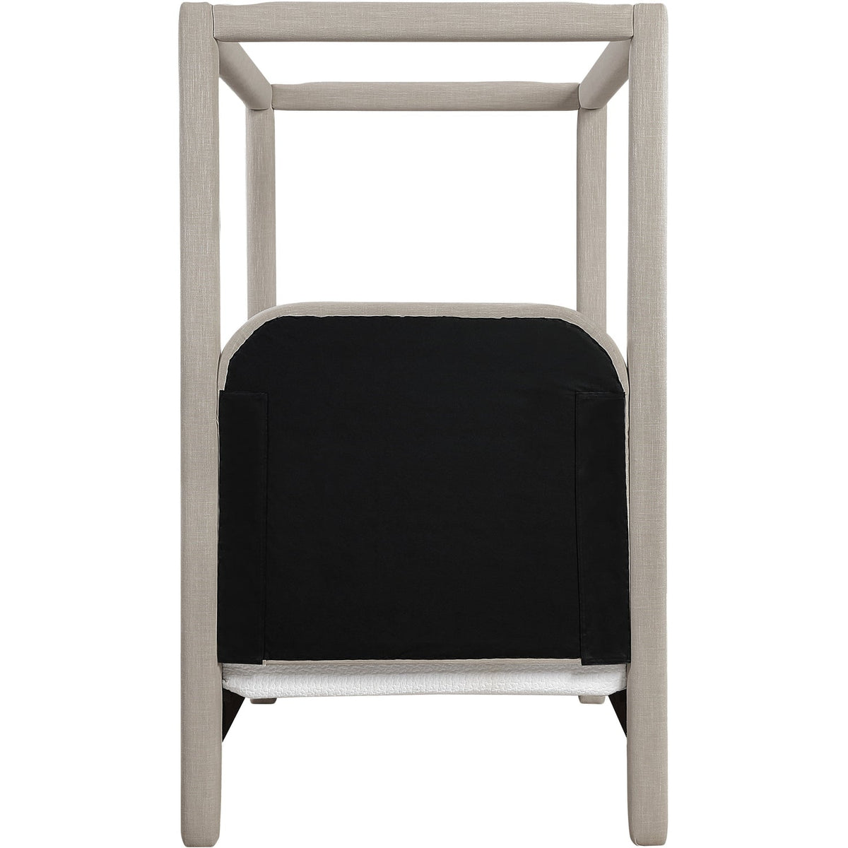 Salina Beige Linen Textured Fabric Upholstered Bed