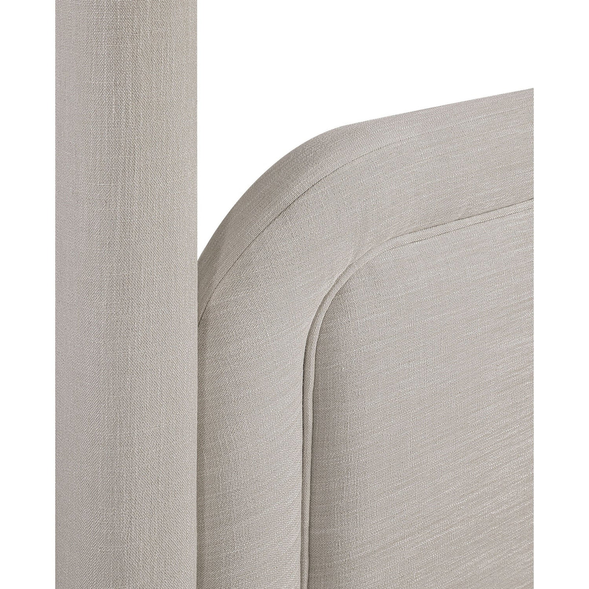 Salina Beige Linen Textured Fabric Upholstered Bed