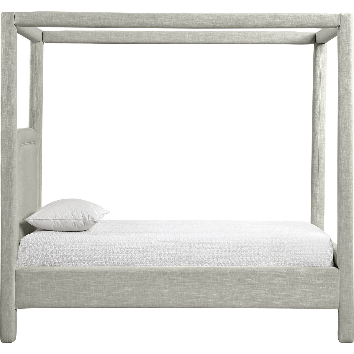 Salina Grey Linen Textured Fabric Upholstered Bed