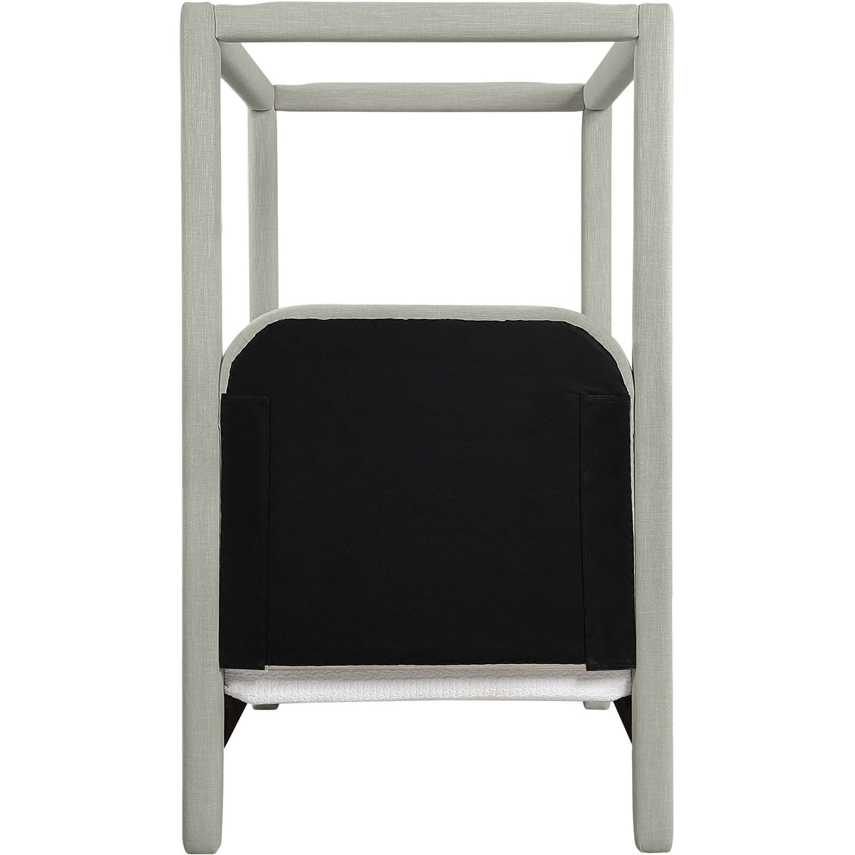 Salina Grey Linen Textured Fabric Upholstered Bed