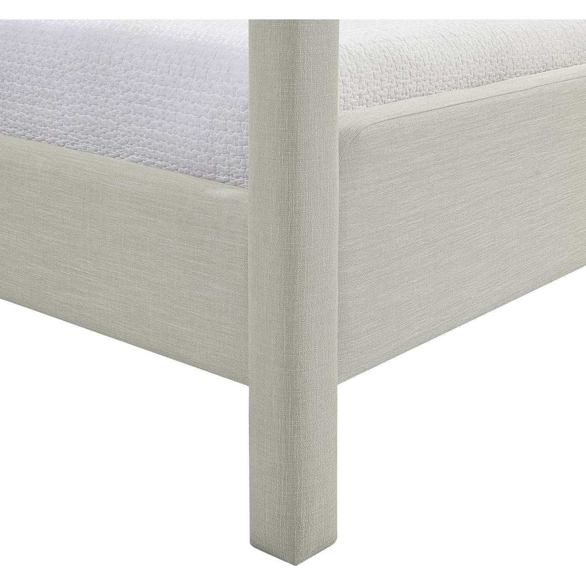 Salina Grey Linen Textured Fabric Upholstered Bed