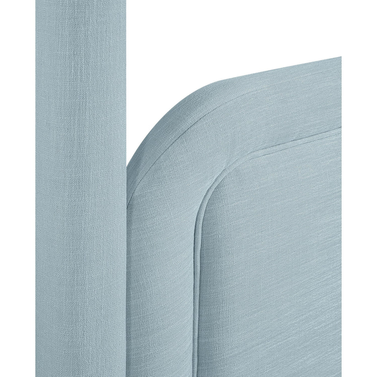 Salina Light Blue Linen Textured Fabric Upholstered Bed
