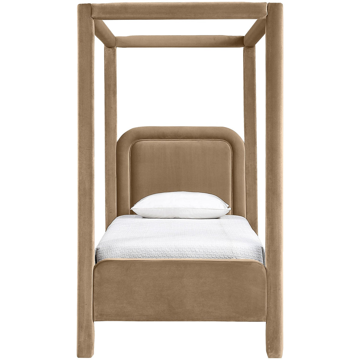 Salina Beige Velvet Upholstered Bed