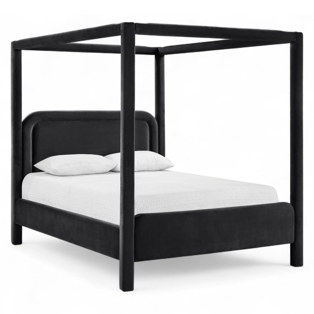 Salina Black Velvet Upholstered Bed