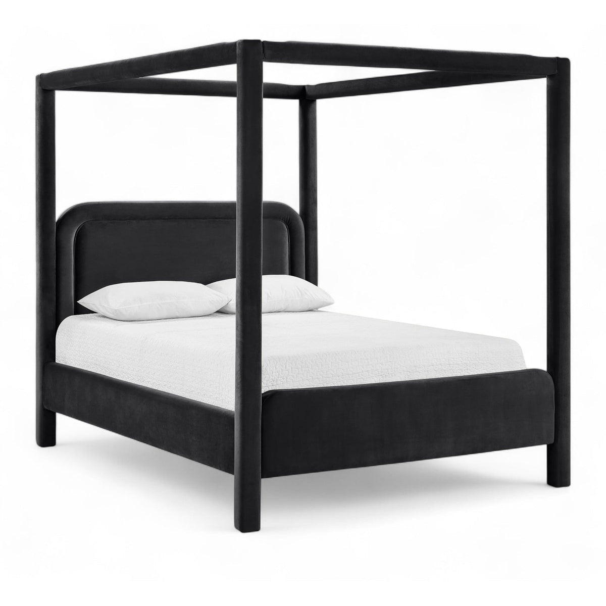 Salina Black Velvet Upholstered Bed