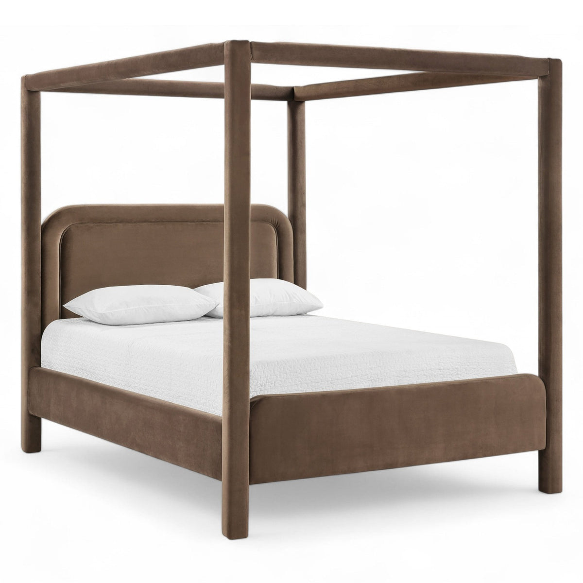 Salina Brown Velvet Upholstered Bed