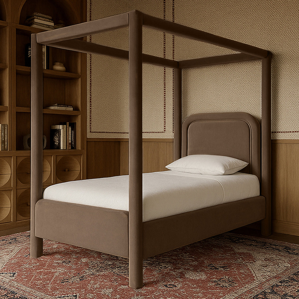 Salina Brown Velvet Upholstered Bed