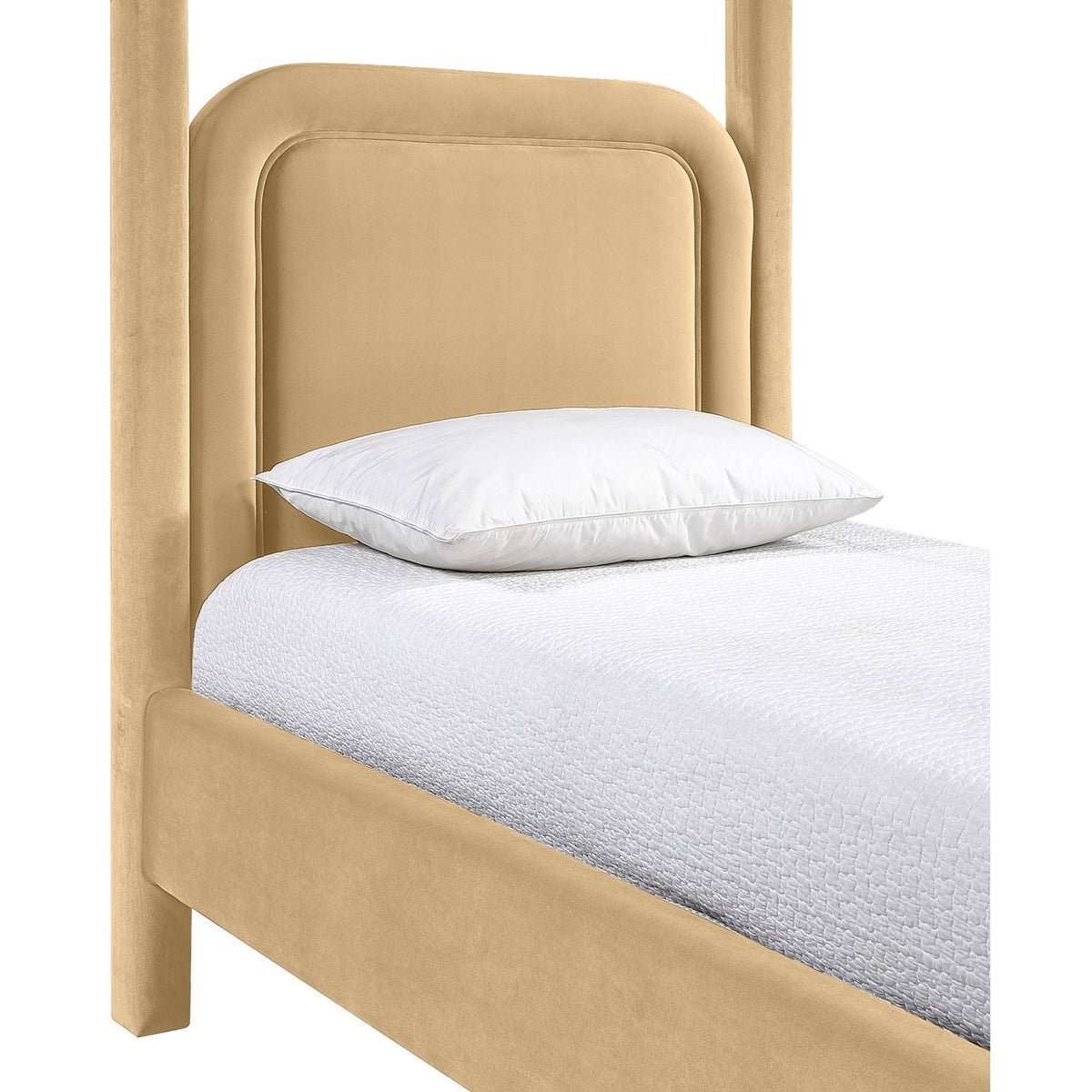 Salina Camel Velvet Upholstered Bed