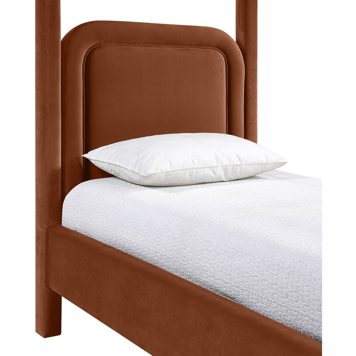 Salina Cognac Velvet Upholstered Bed