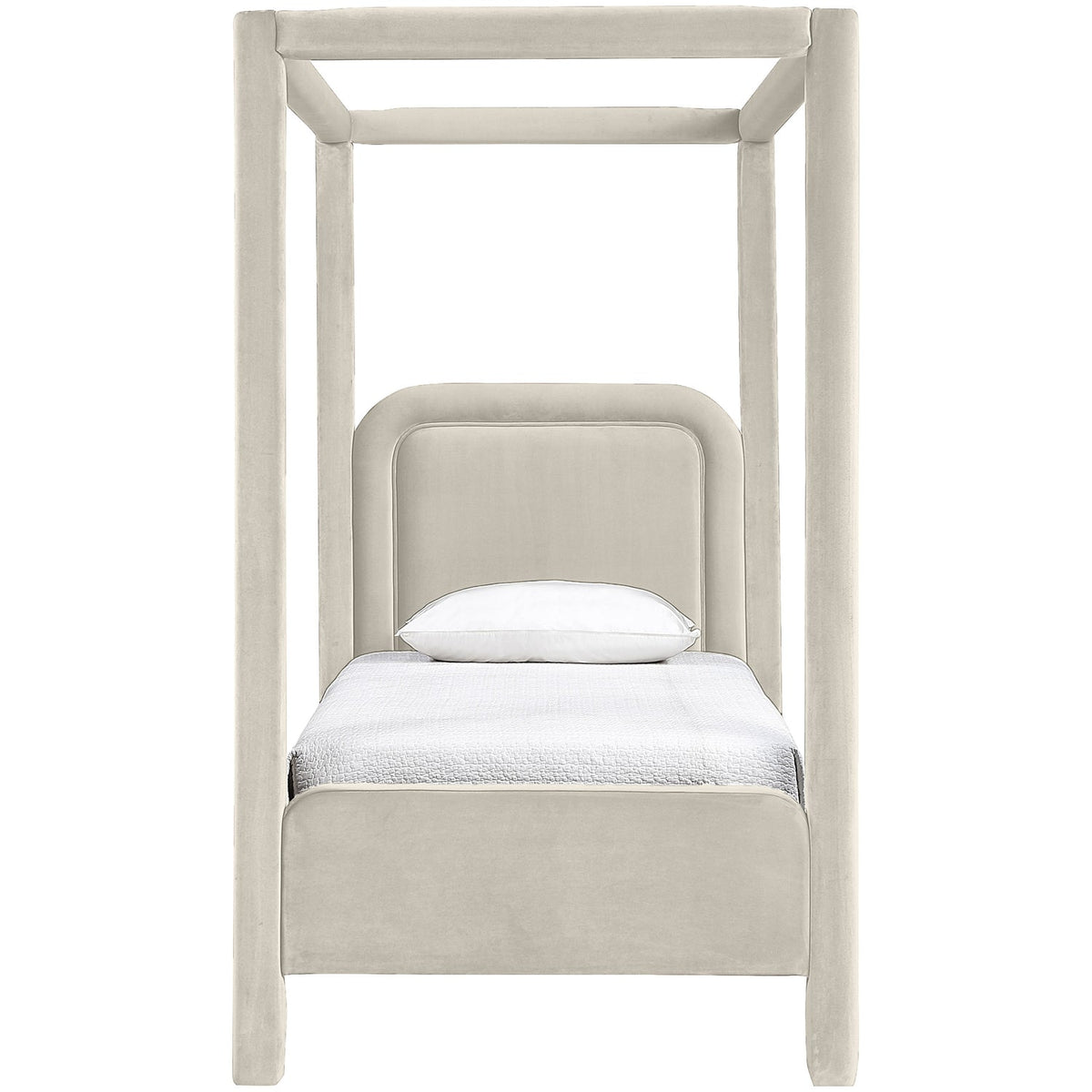 Salina Cream Velvet Upholstered Bed