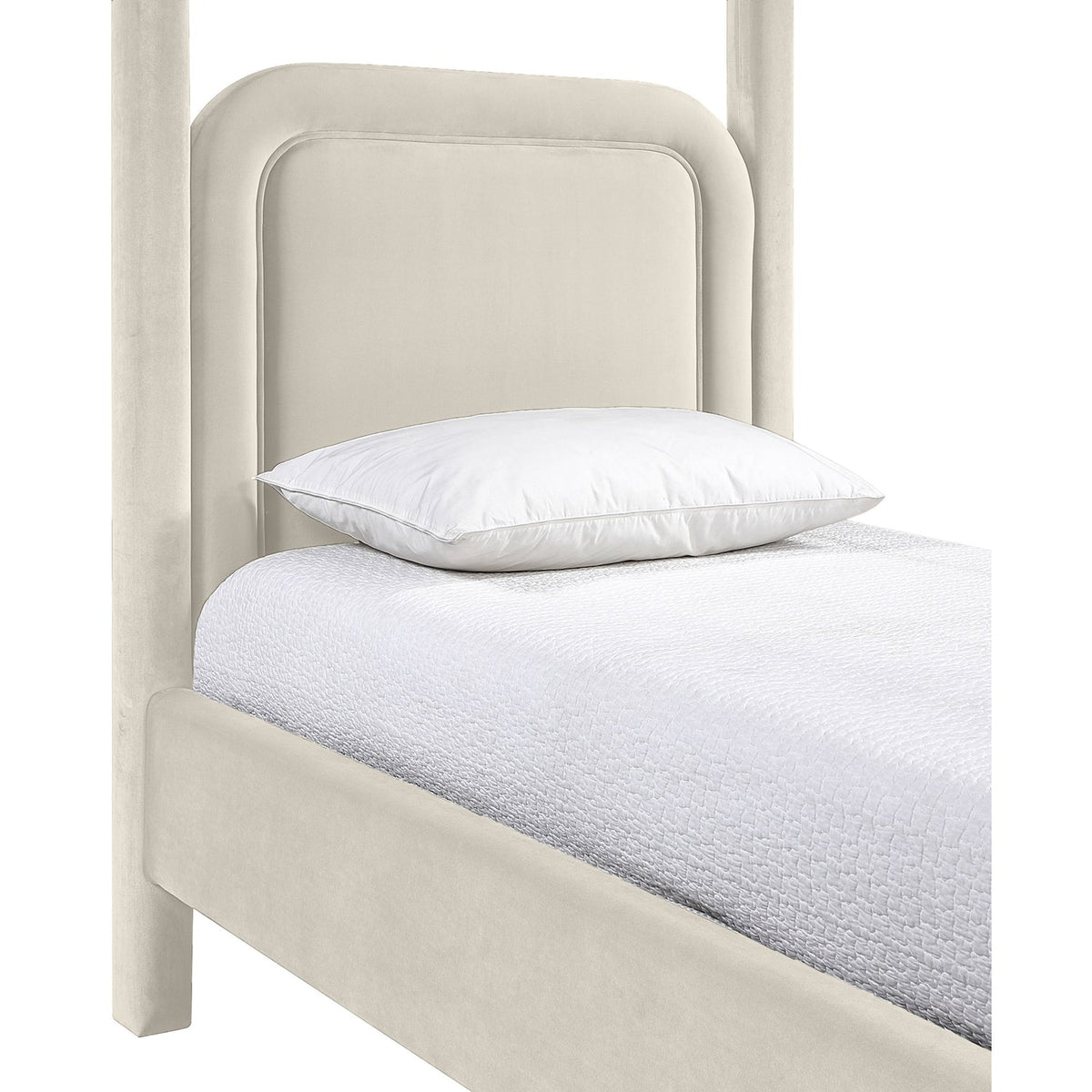 Salina Cream Velvet Upholstered Bed