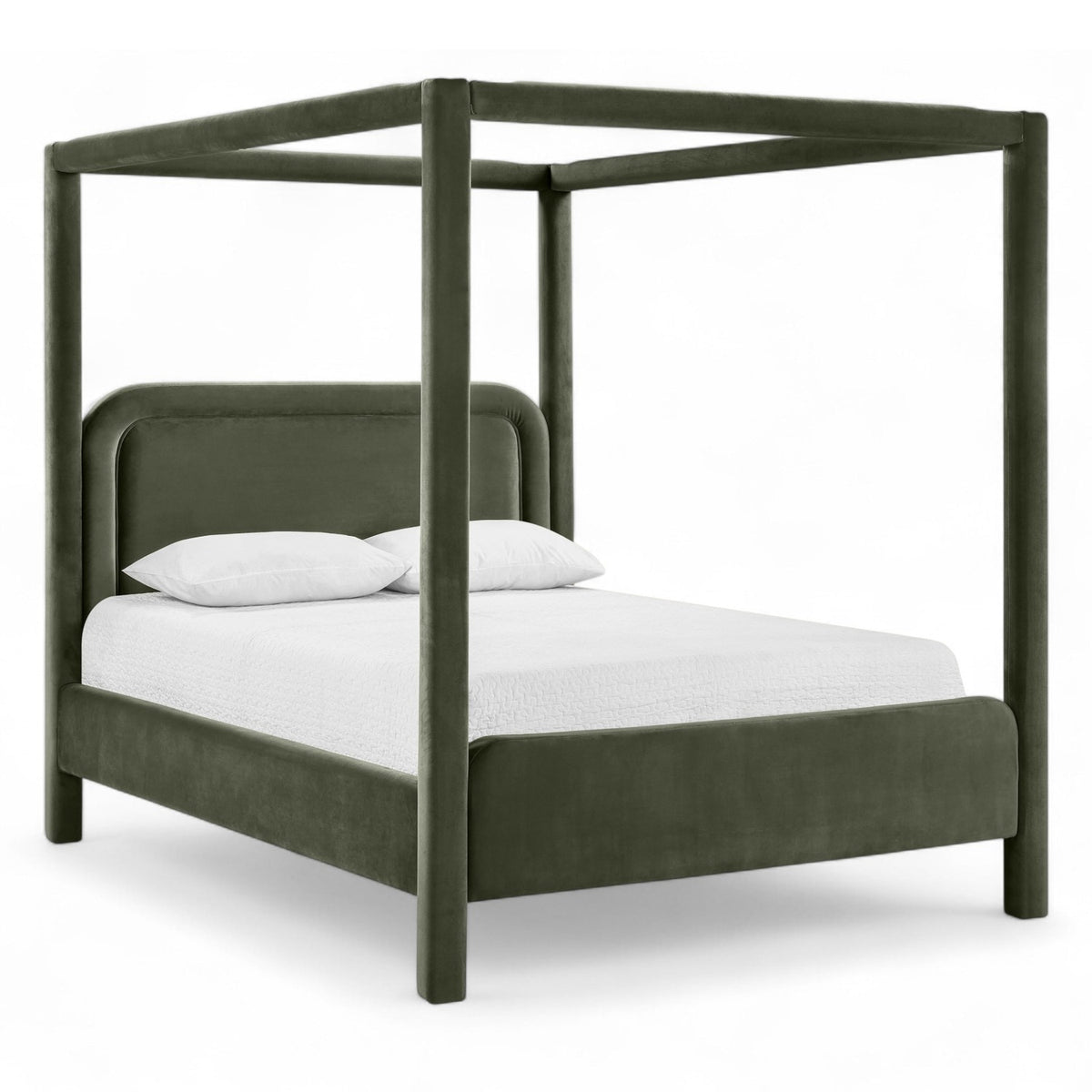 Salina Green Velvet Upholstered Bed