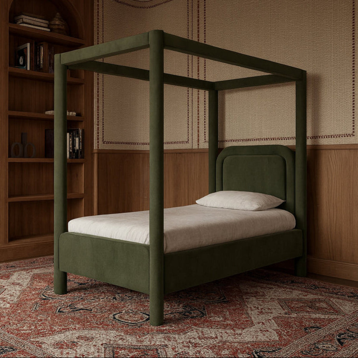 Salina Green Velvet Upholstered Bed