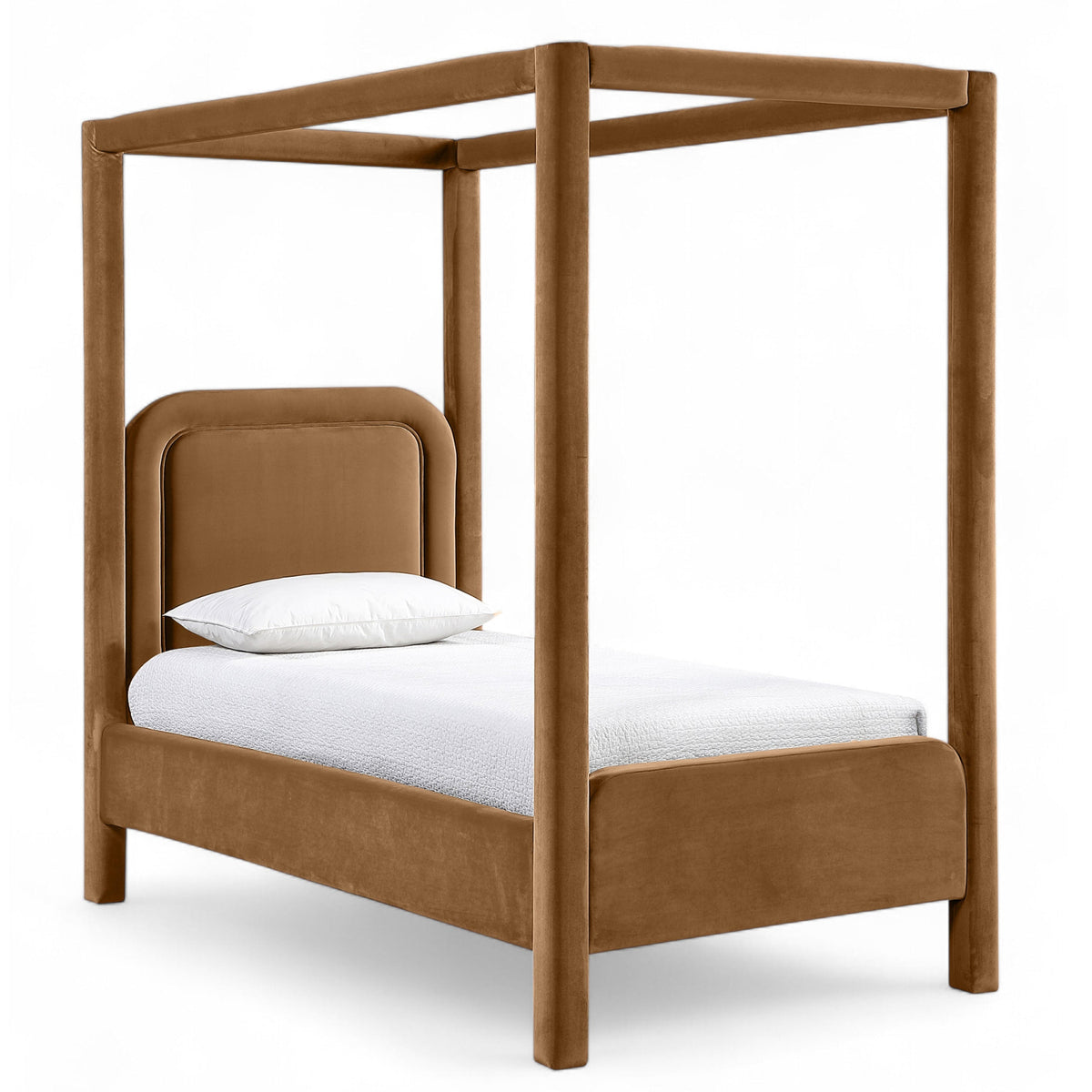 Salina Saddle Velvet Upholstered Bed in saddle velvet, primary product view