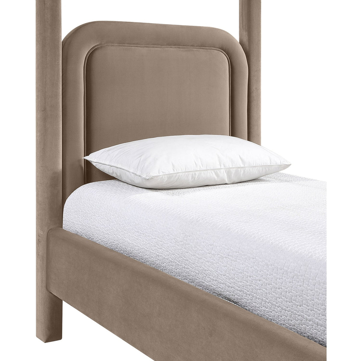 Salina Taupe Velvet Upholstered Bed