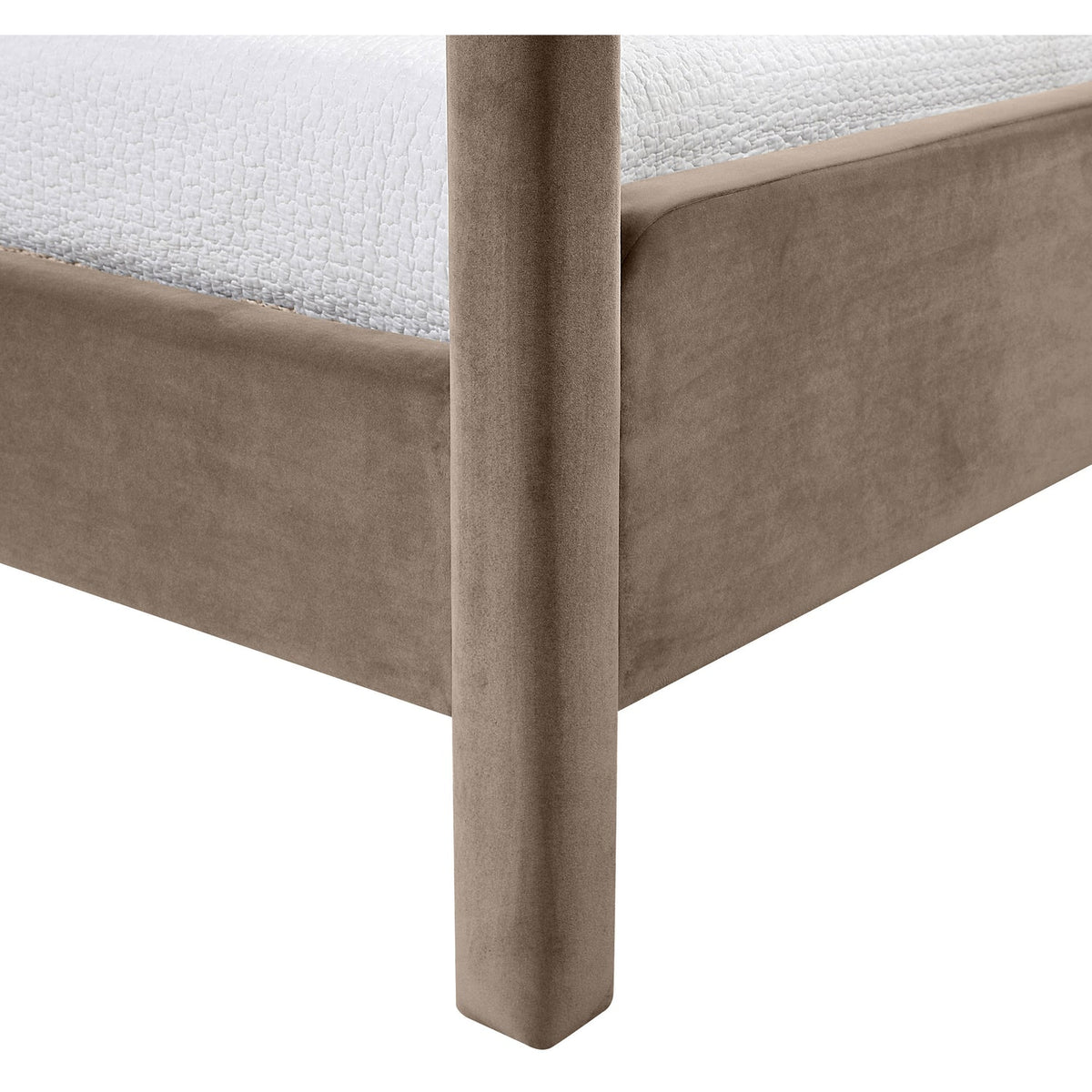 Salina Taupe Velvet Upholstered Bed