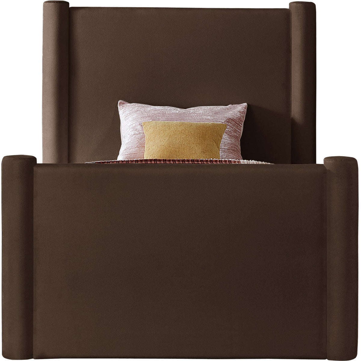 Elias Brown Velvet Upholstered Bed