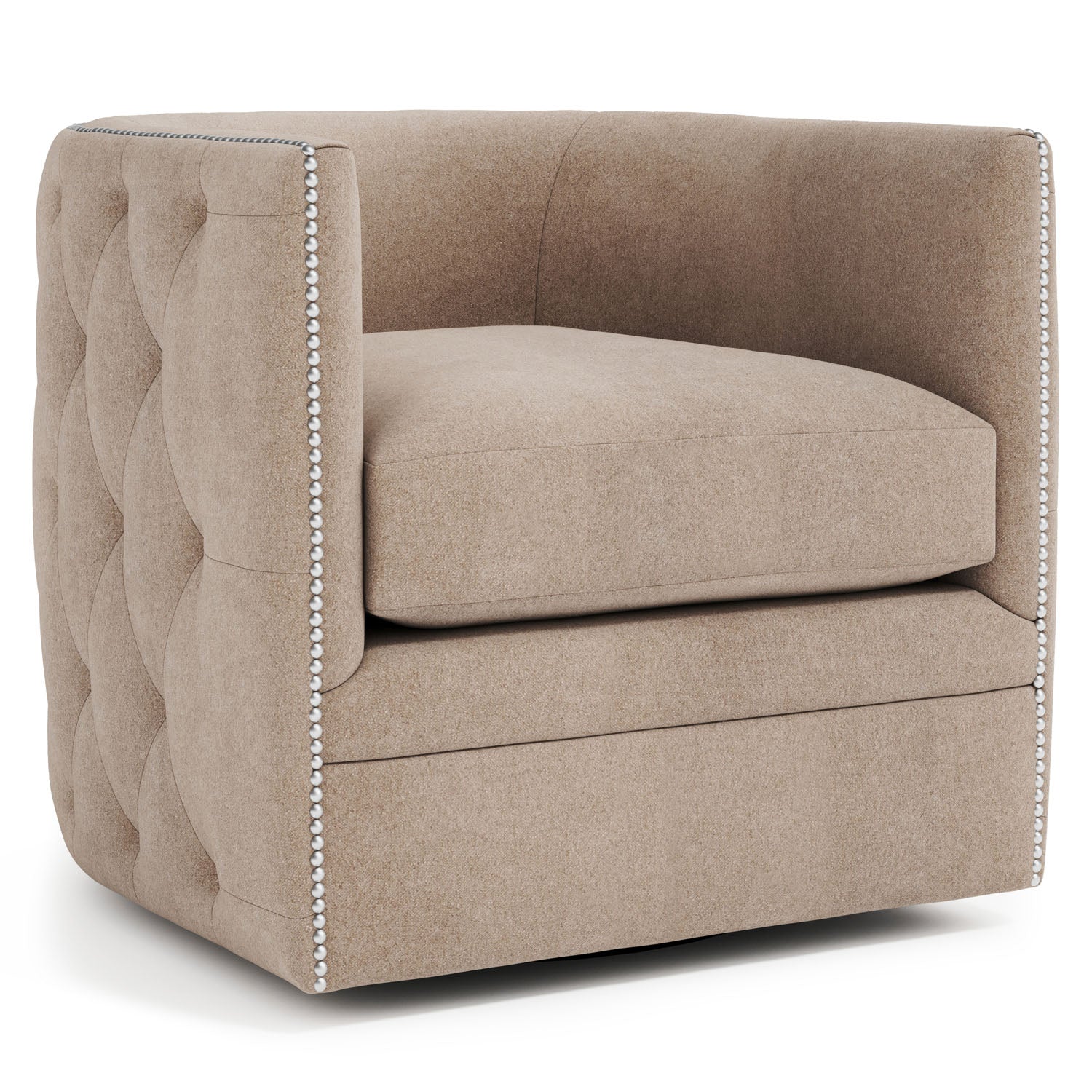 Bernhardt Living Palazzo Beige Fabric Swivel Chair