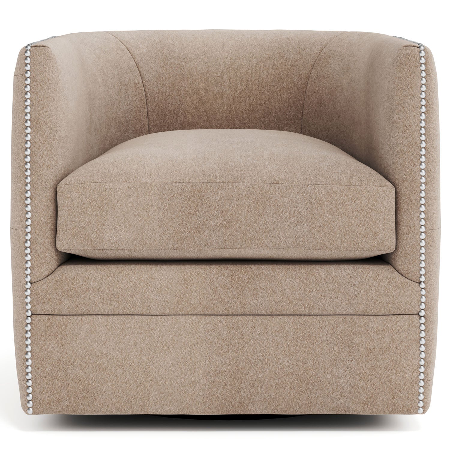 Bernhardt Living Palazzo Beige Fabric Swivel Chair