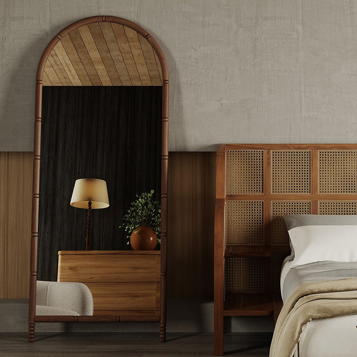 Union Home Molly Solid Wood Floor Mirror