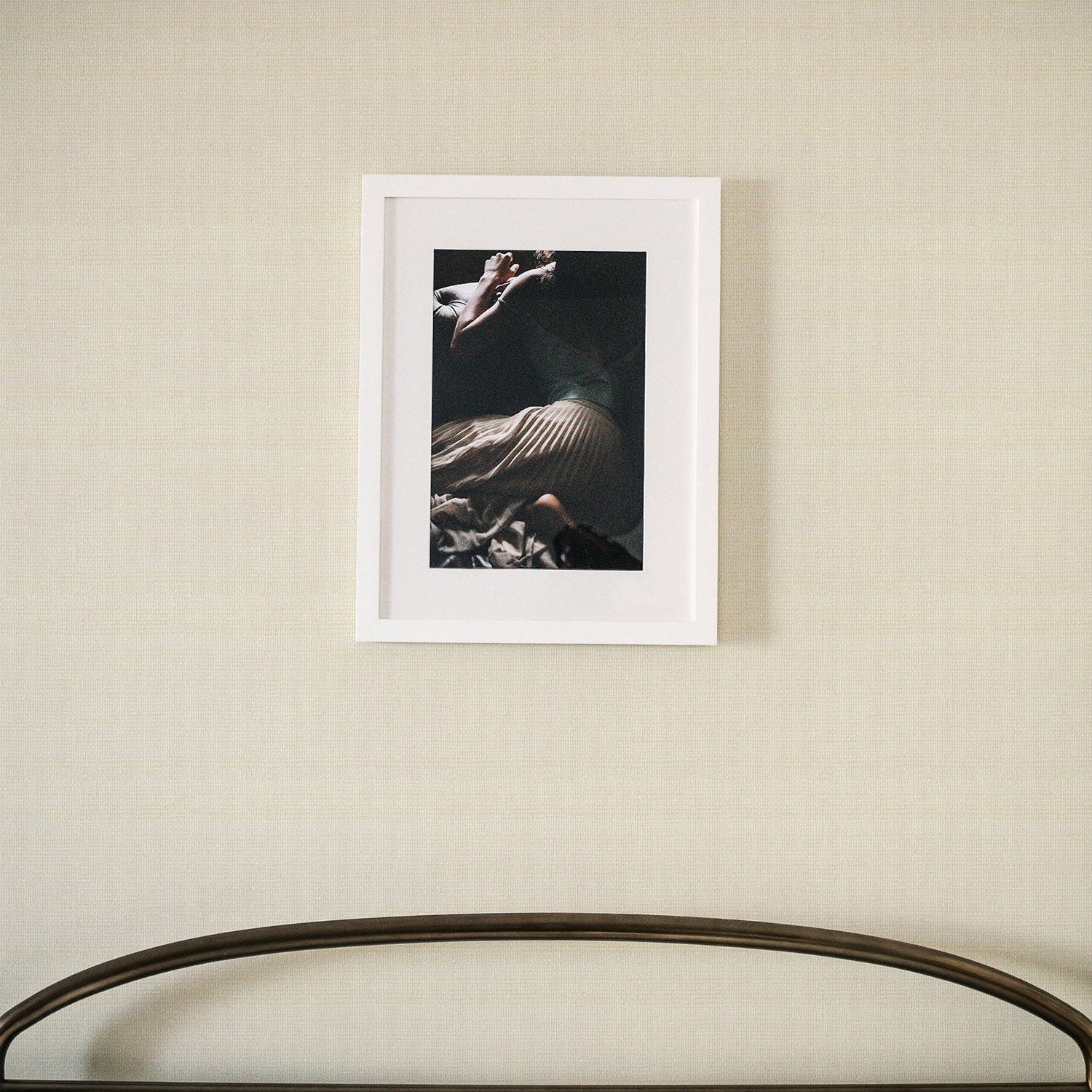 Mitchell Black Solid Grasscloth Wallpaper