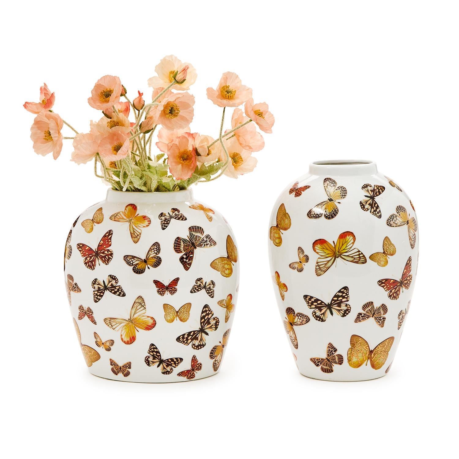 Butterfly Garden Vase Set of 2